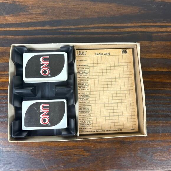 VTG 1978 Deluxe Uno Game 103 Card Deck W/ Original Scorepad Box and Instructions - Picture 7 of 7